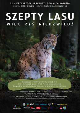 Izabelin Wydarzenie Film w kinie "Szepty Lasu" familijny film przyrodniczy
